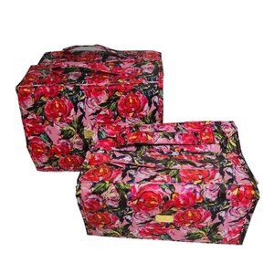 Joy Mangano Lot Of 2 Toiletry Storage Fold up Hook & Loop Zip Closure